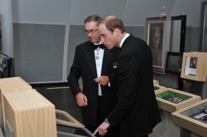 The Duke of Cambridge enjoying a tour of The Lord Ashcroft Gallery.